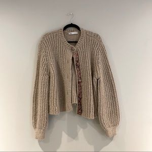 Zara chunky knit cardigan, chunky sweater, fall knit sweater